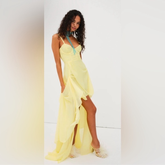 For Love & Lemon • June Maxi Dress (yellow) • MSRP $340 • small • NWT - Picture 4 of 9